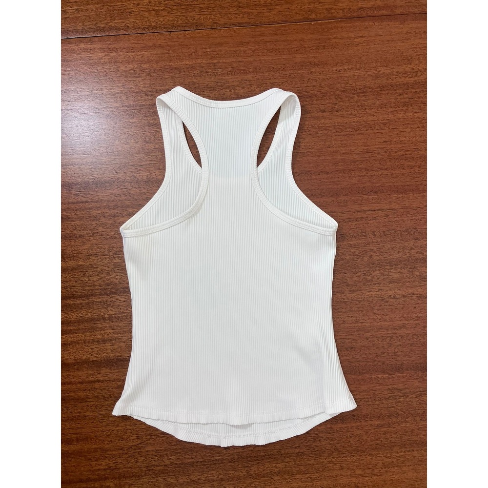 Year of‎ Ours Ribbed Veronica Tank Top White Racerback Stretch Activewear Medium